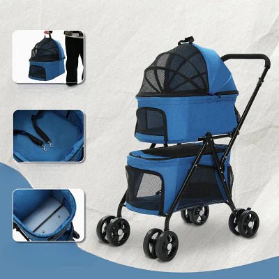 Poussette pour Chien - PetStroller™ - Bleu - Le chien voyageur - Poussette pour Chien - PetStroller™ - Bleu