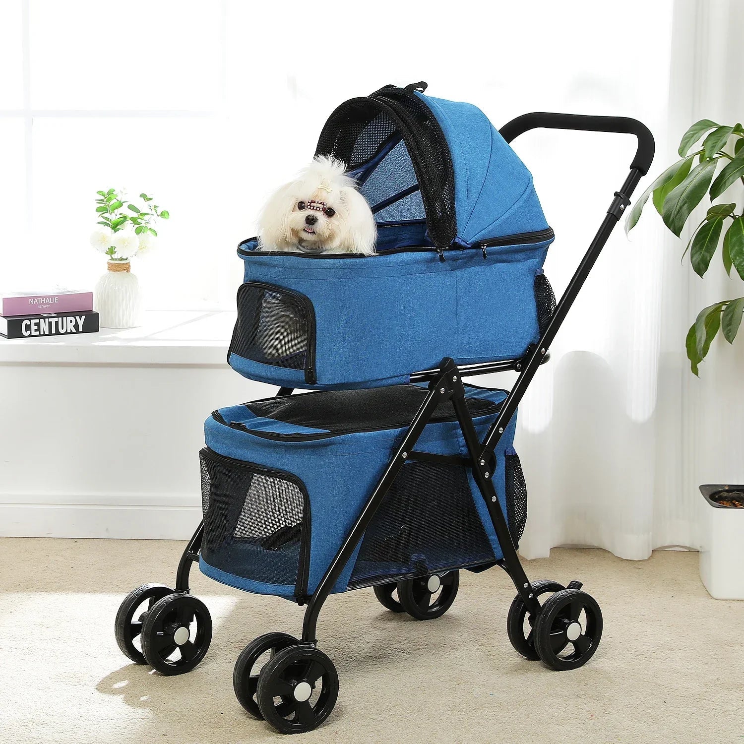 Poussette pour Chien - PetStroller™ - Bleu - Le chien voyageur - Poussette pour Chien - PetStroller™ - Bleu