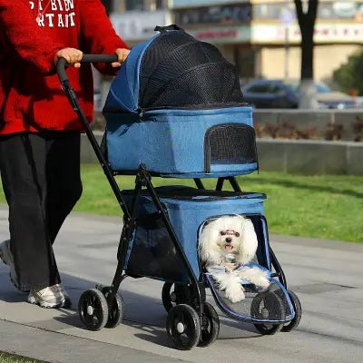 Poussette pour Chien - PetStroller™ - Bleu - Le chien voyageur - Poussette pour Chien - PetStroller™ - Bleu