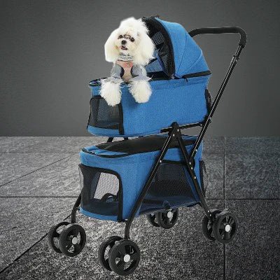 Poussette pour Chien - PetStroller™ - Bleu - Le chien voyageur - Poussette pour Chien - PetStroller™ - Bleu