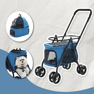 Poussette pour Chien - PetStroller™ - Bleu - Le chien voyageur - Poussette pour Chien - PetStroller™ - Bleu