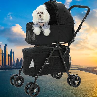 Poussette pour Chien - PetStroller™ - Noir - Le chien voyageur - Poussette pour Chien - PetStroller™ - Noir