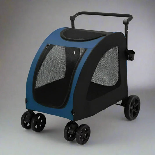 Poussette pour Chien - StrollyPet™ - Bleu - Le chien voyageur - Poussette pour Chien - StrollyPet™ - Bleu