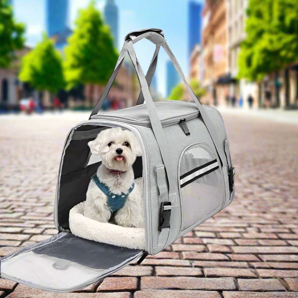 Sac de Transport pour Chien - DogCarrierBag™ - Gris - Le chien voyageur - Sac de Transport pour Chien - DogCarrierBag™ - Gris